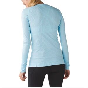 •LULULEMON• Rest Less Pullover Heathered Caspian Blue Long Sleeve Thumb Holes